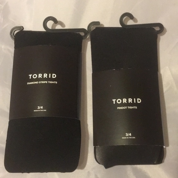 torrid Accessories - 2 Pairs NWT Torrid size 1/2 black design tights